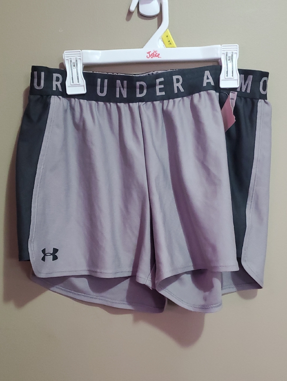 Under Armour Women’s Light Gray and Black Athletic Shorts